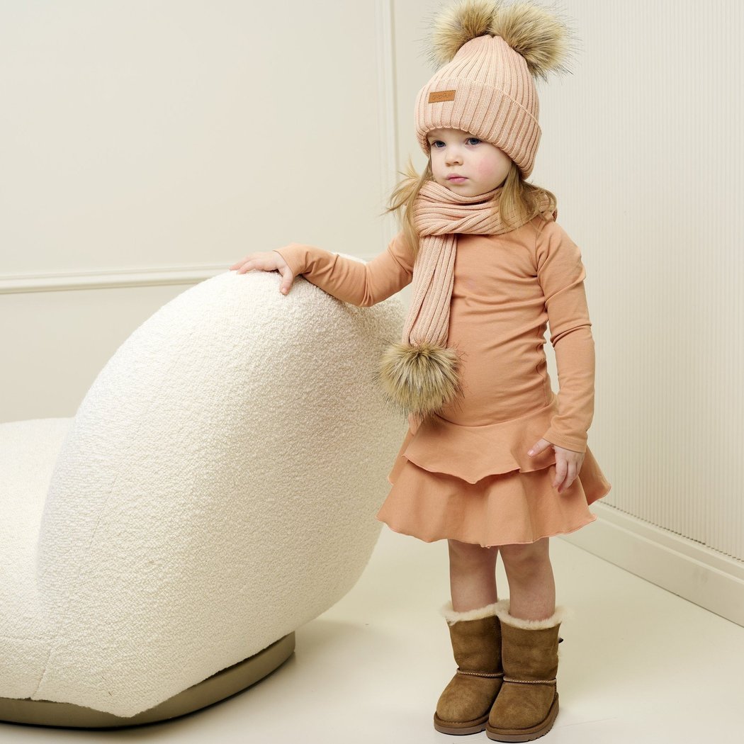 Gugguu Double Furry Mütze Nudy Coral