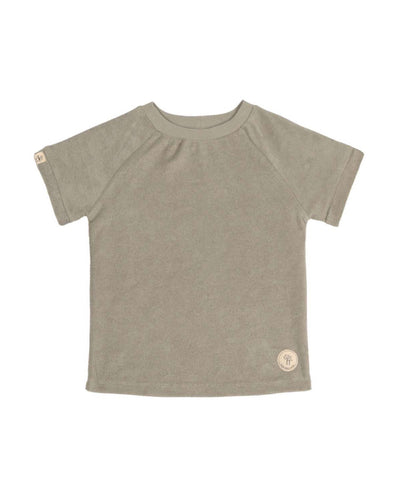 Lässig Frottee T-Shirt Kinder - Oliv