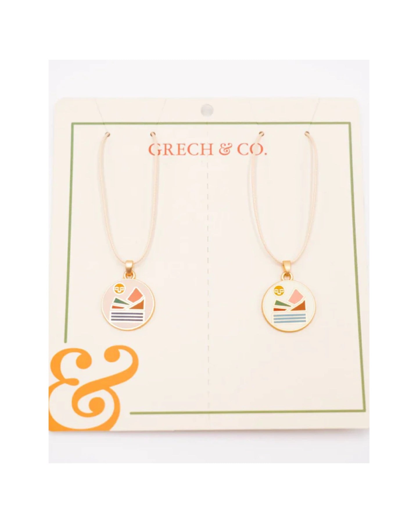 Grech & Co. – Halskette Emaille, 2er-Set, “Landscape“