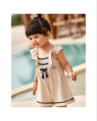 Mayoral Sommer Jumpsuit mit Leinenanteil für Babys